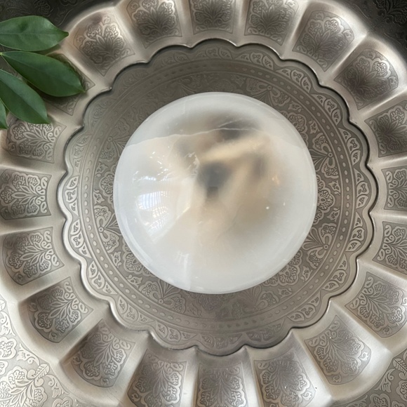 Extra Large White Selenite Sphere - Picture 4 of 5